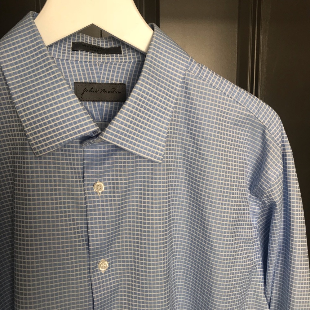 Nordstrom men’s trim fit dress shirt 17.5 36/37 - Picture 3 of 5